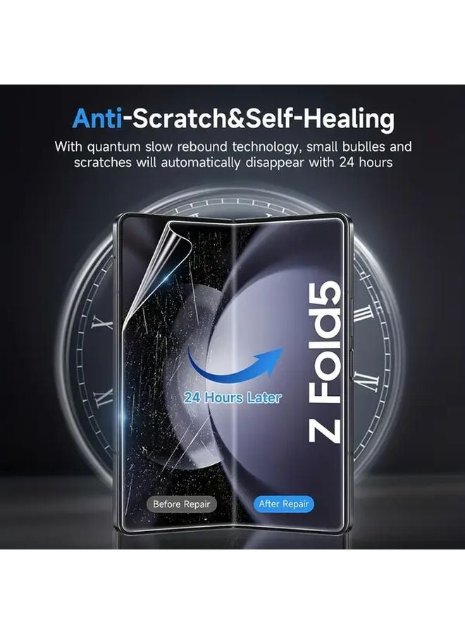 Samsung Galaxy Z Fold 5 Screen Protector 6 in 1 Kit 2 TPU Films 4 Tempered Glass Easy Installation Drop Protection - Image 4
